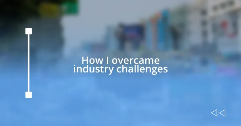 How I overcame industry challenges