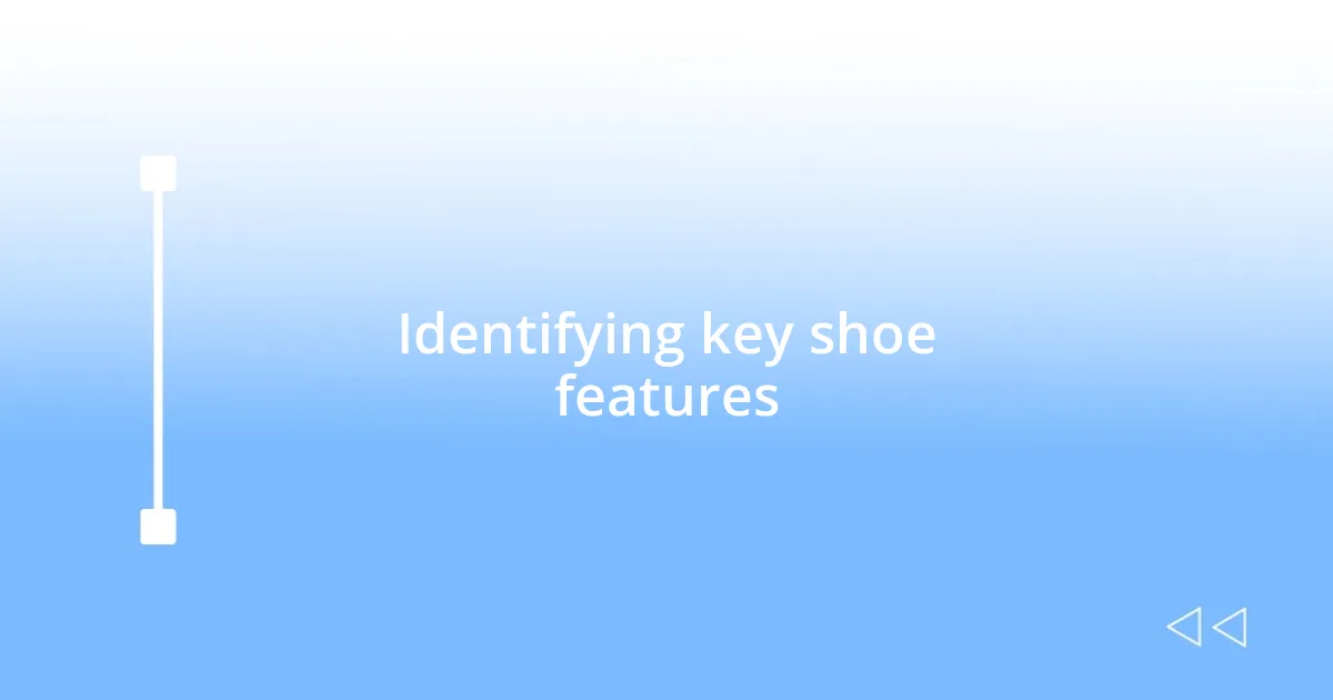Identifying key shoe features